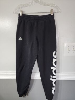 adidas Black Jogger Sweatpants with White Logo